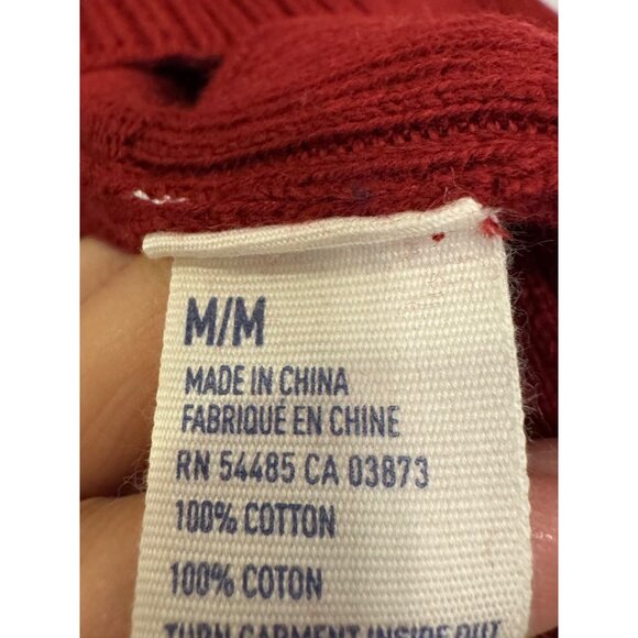 American Eagle Outfitters Men’s Sweater V-Neck Medium Red 100% Cotton - Picture 4 of 5